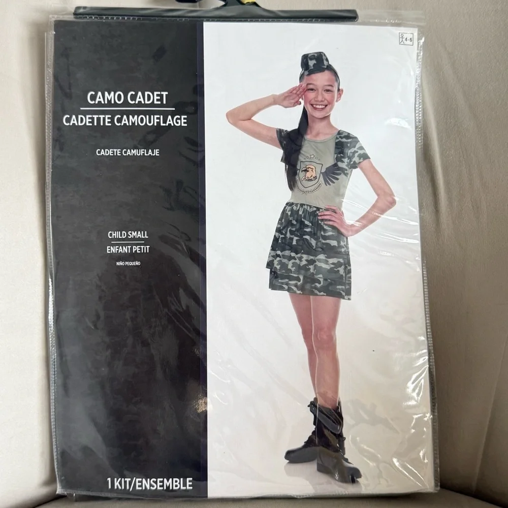 Camo Cadet Costume for Kids Size Small 4/6 Halloween/Party